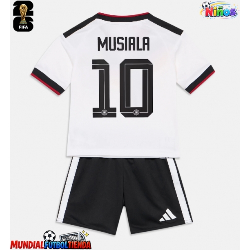 Camiseta Alemania Jamal Musiala #10 Primera Equipación Replica Mundial 2026 para niños mangas cortas (+ Pantalones cortos)